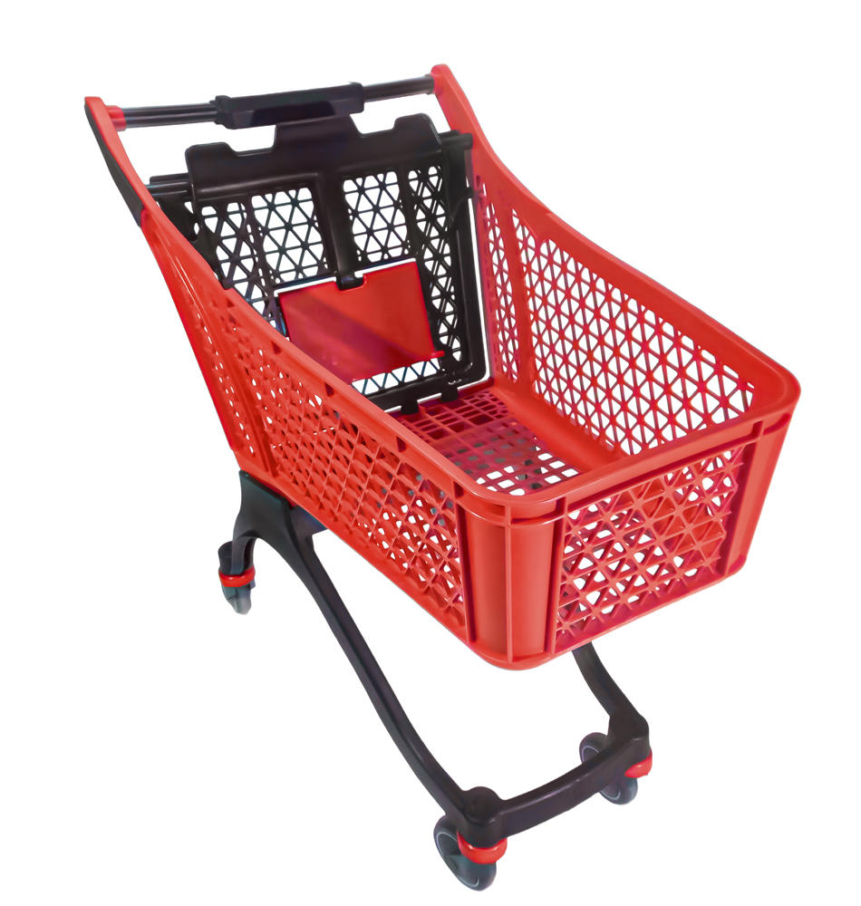130-liter-plastic-shopping-cart-with-baby-seat-red