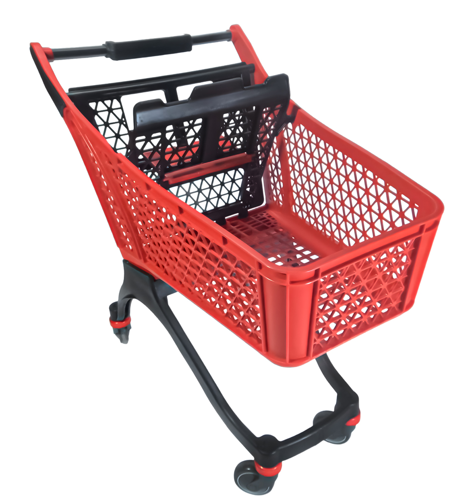 130-liter-plastic-shopping-cart-with-baby-seat-red