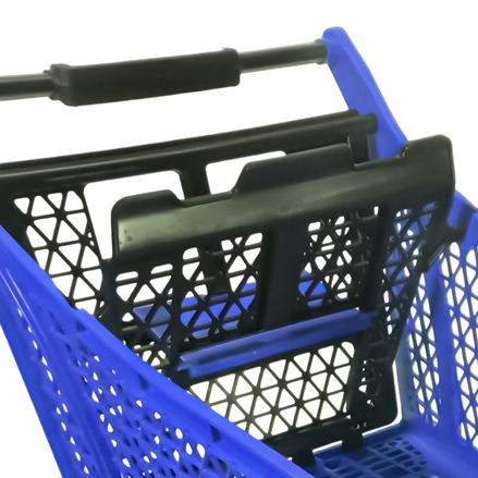 130-liter plastic shopping cart with baby seat - blue