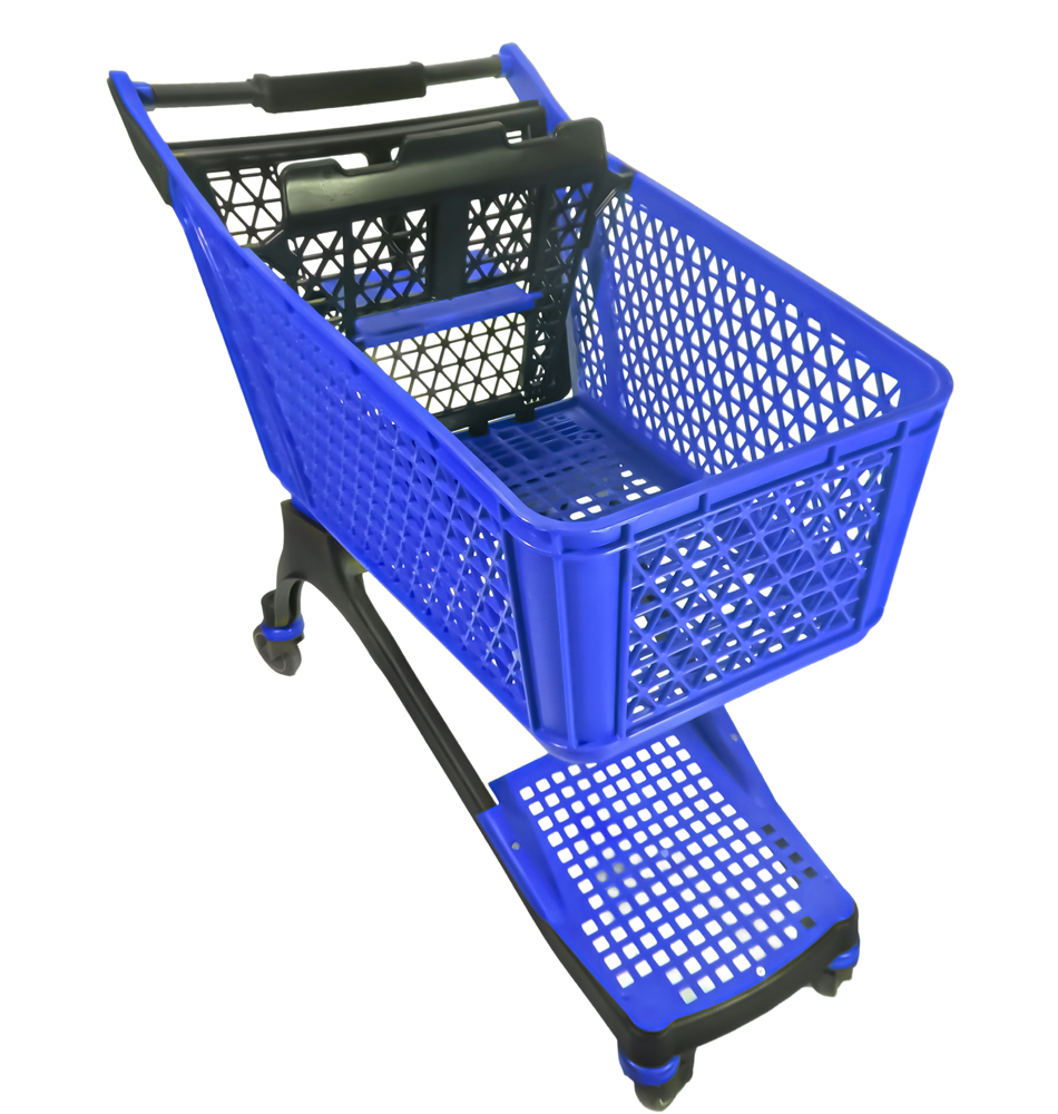150-liter-grid-chassis-plastic-shopping-cart-blue-angle-2