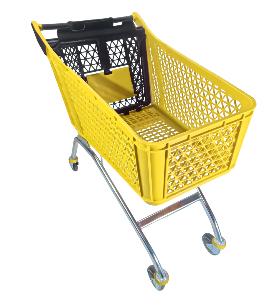 150-liter-metal-chassis-plastic-shopping-cart-yellow