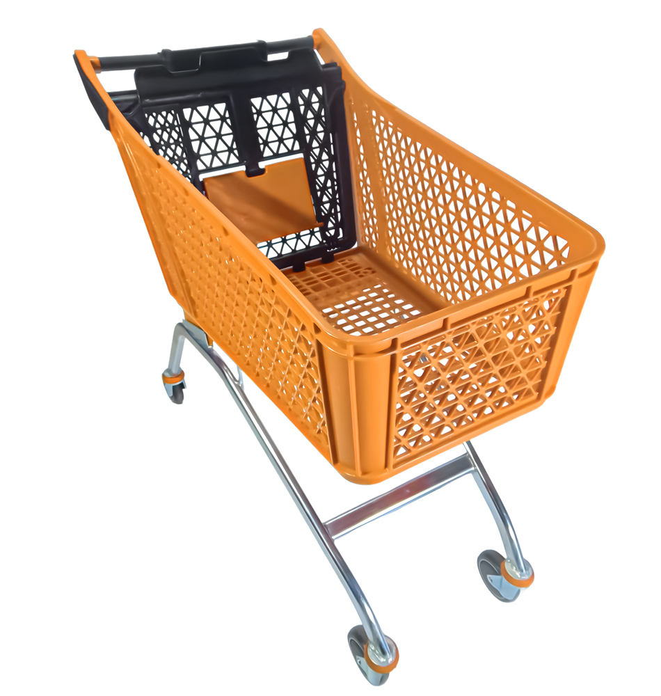 150-liter-metal-chassis-plastic-shopping-cart-orange