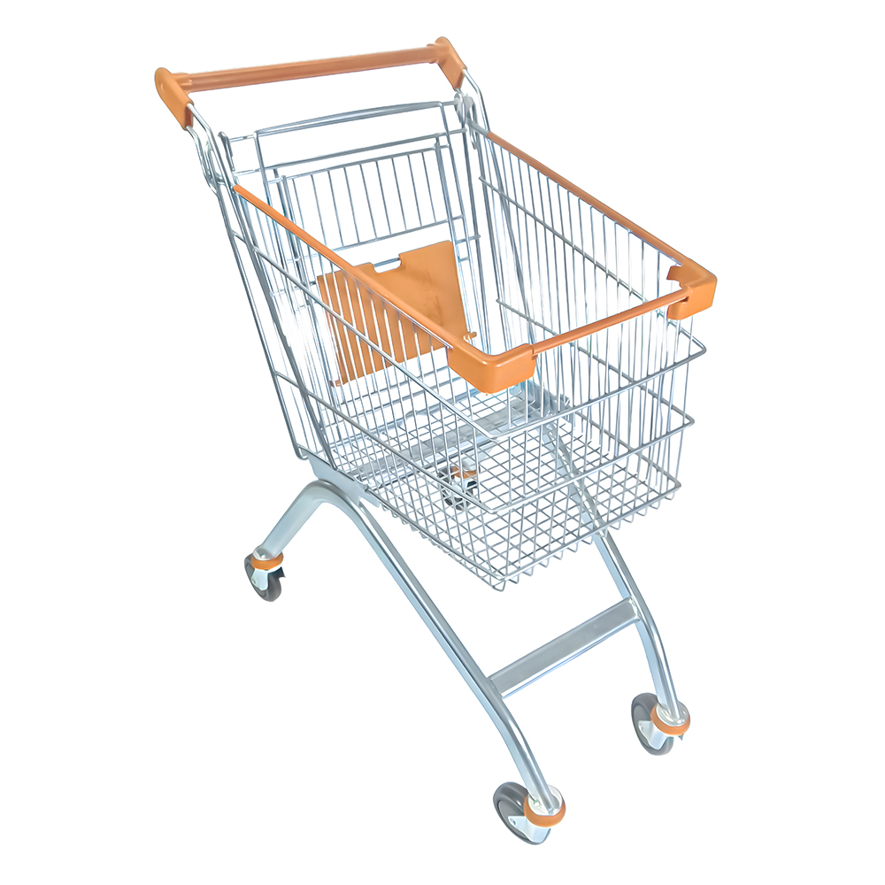 75 L Metal Shopping Cart - Orange