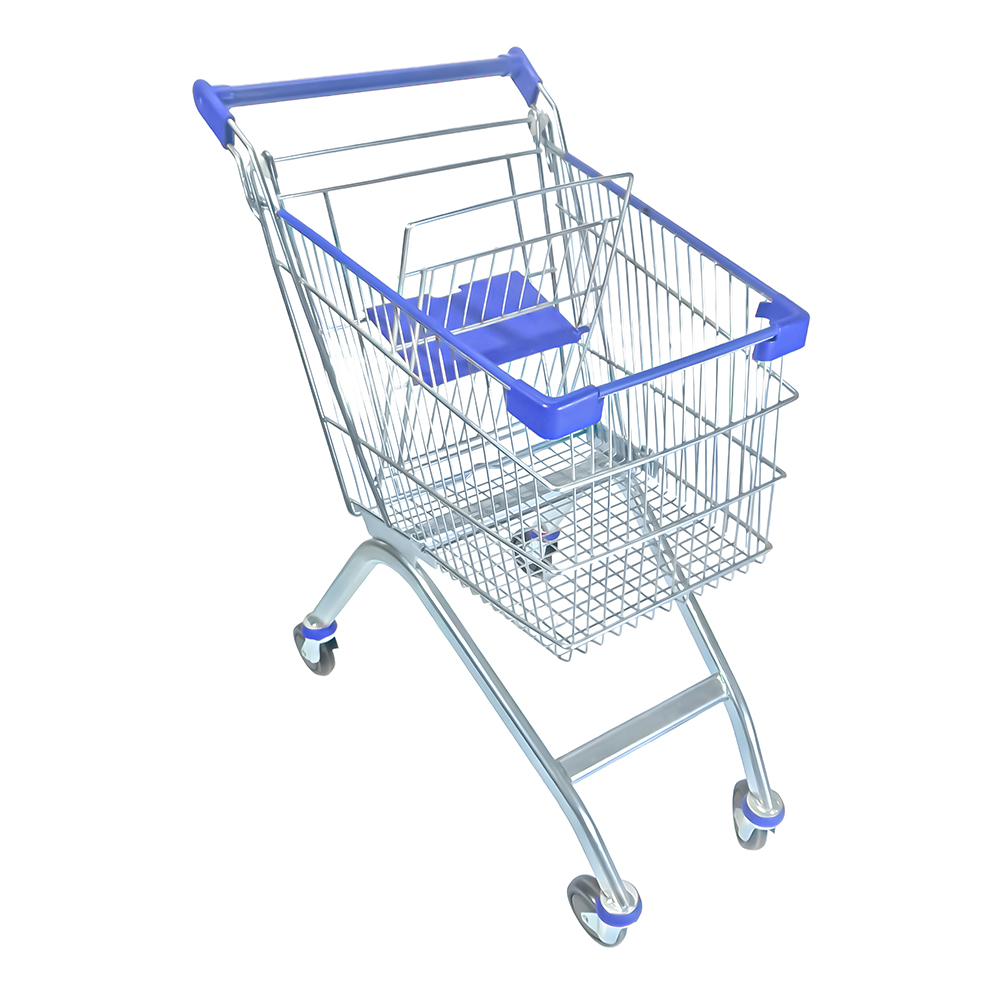 75 L Metal Shopping Cart - Blue