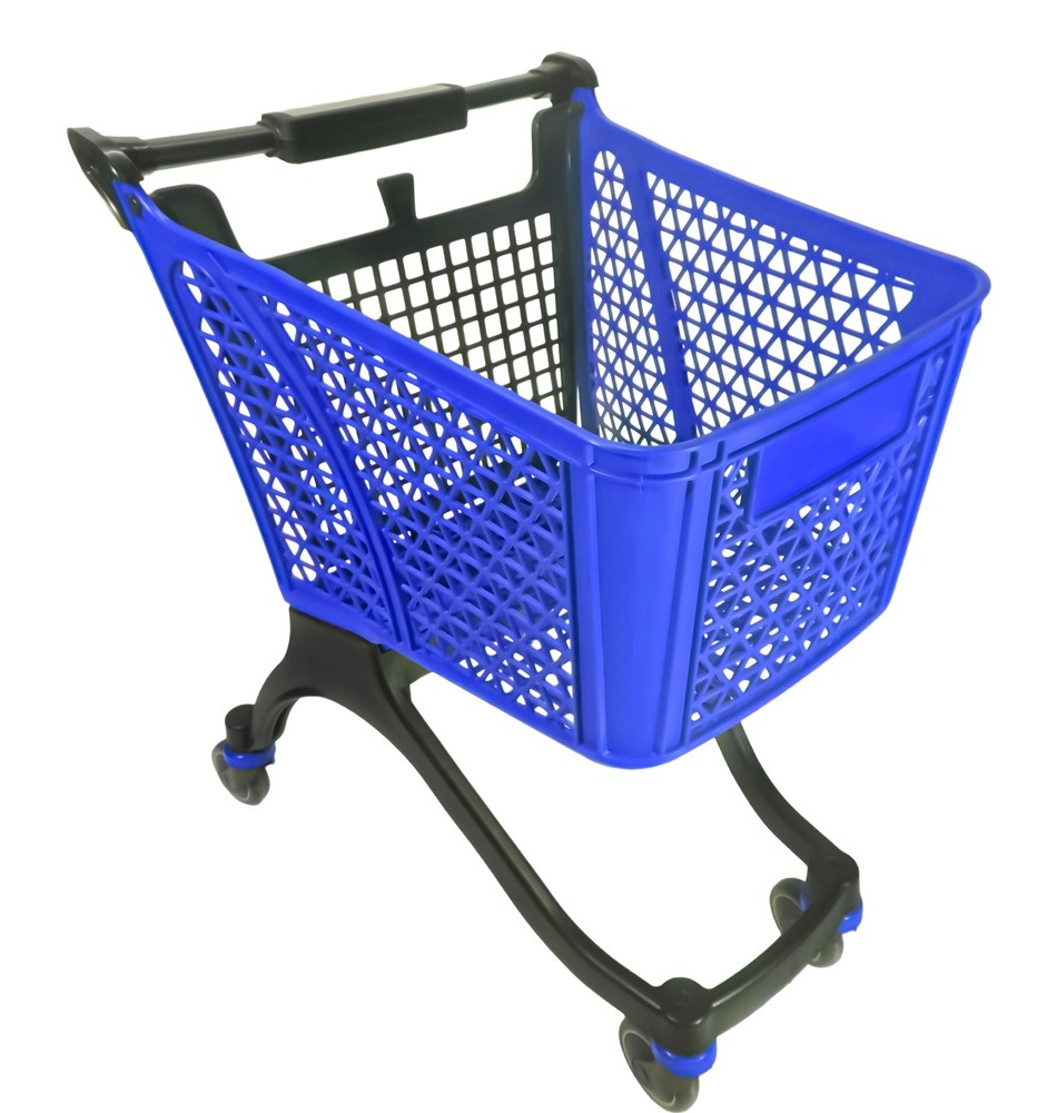 80 L Plastic Shopping Cart - Blue