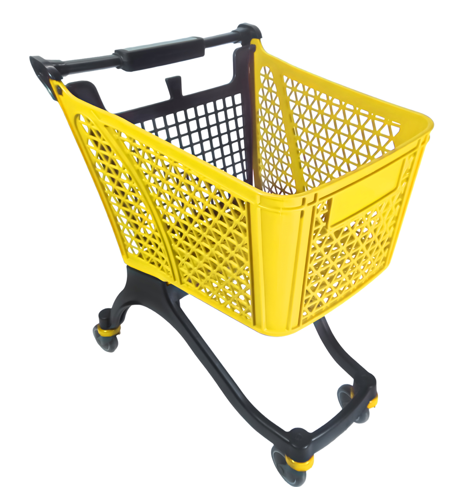 80 L Plastic Shopping Cart - Yellow