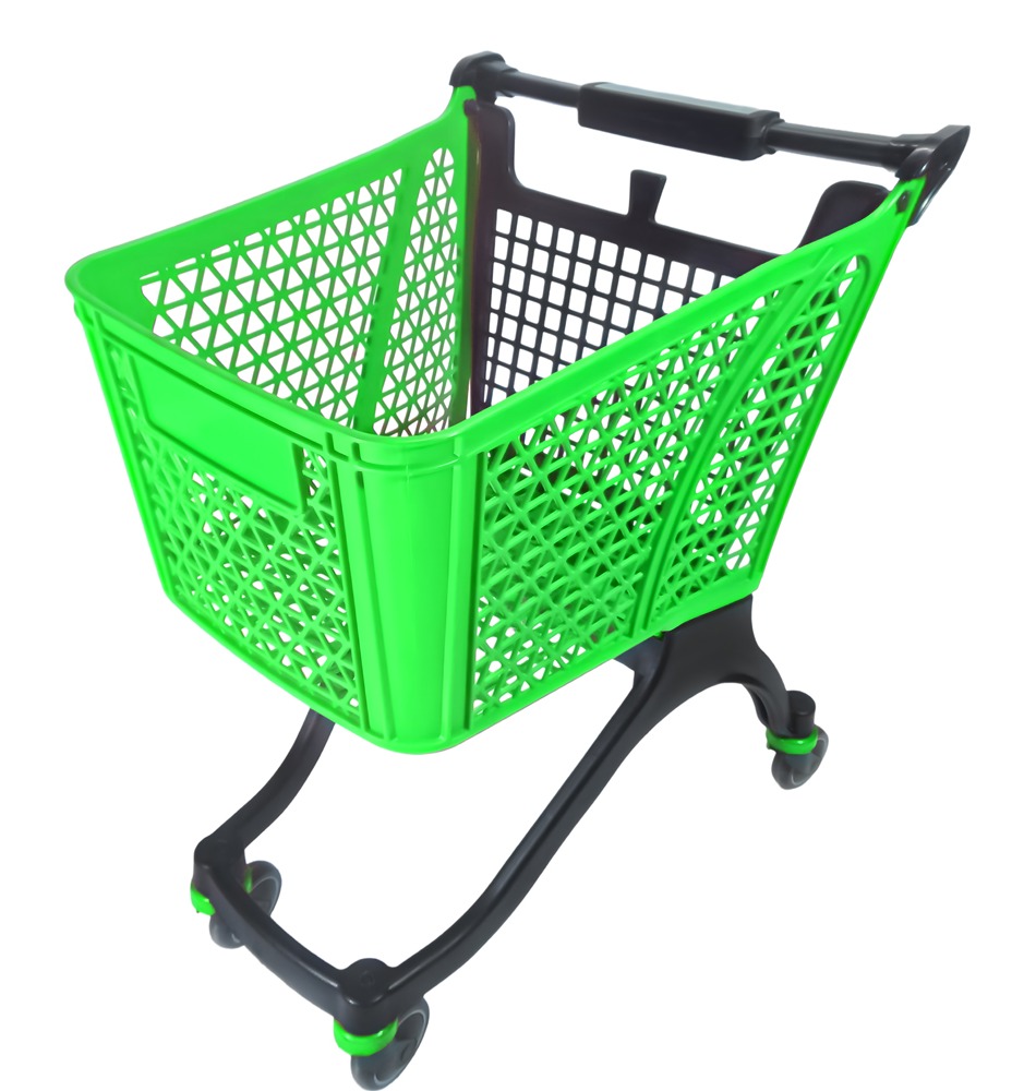 80 L Plastic Shopping Cart - Green