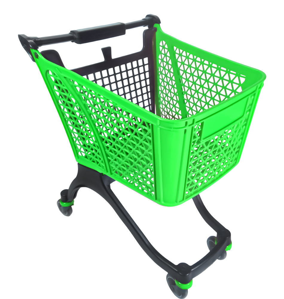 80 L Plastic Shopping Cart - Green